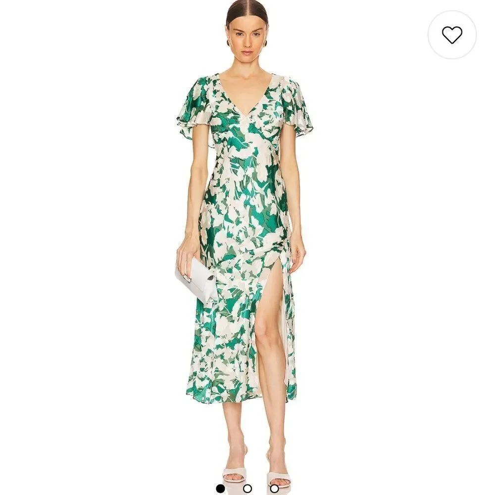 ASTR the label Florecita Dress in Green Cream Burnout-X28